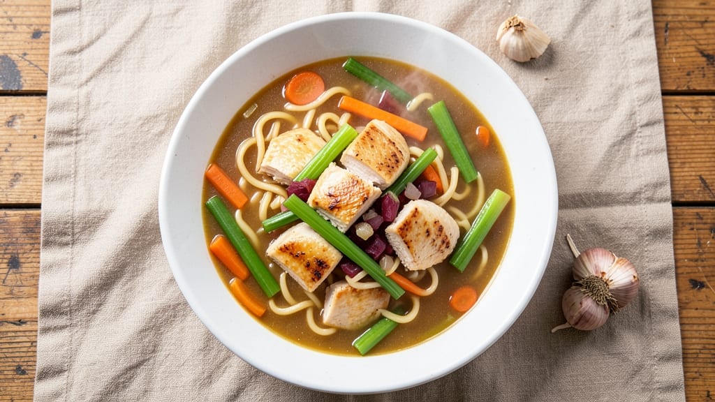 Aldi Chicken Noodle Soup Recipe: One-Pot Comfort With Crispy Celery Crowns