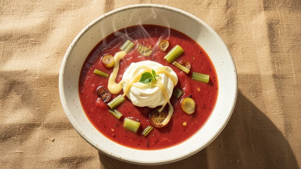 Beecher's Flagship Tomato Soup Recipe: Celery Crown Crunch Over Velvety Cream Cheese Base