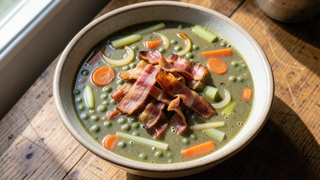 Awesome Split Pea Soup Recipe: Smoky Bacon and Herby Crunch Harmony