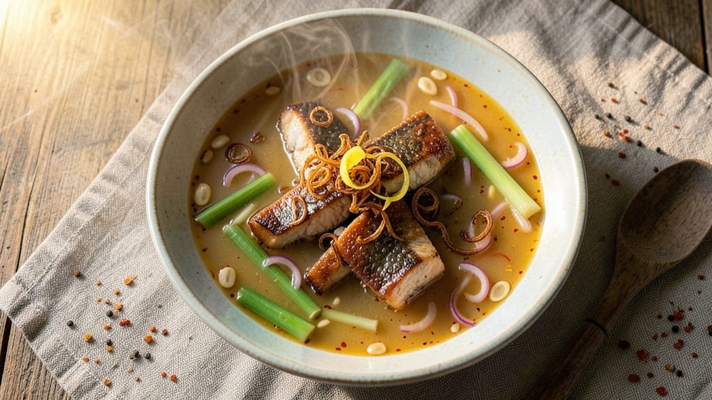 Basa Fish Soup Recipe: Crispy Shallots and Herbal Broth Harmony