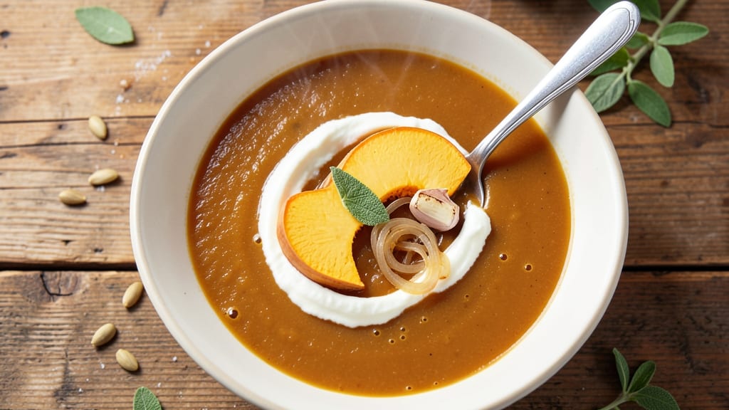 Au Bon Pain Pumpkin Soup Recipe: Spiced Roasted Pumpkin and Crème Fraîche Swirl