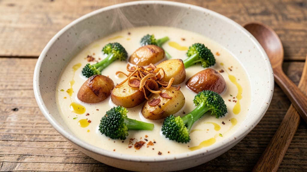 Baked Potato and Broccoli Soup Recipe: Creamy Velvety Texture With Roasted Depth