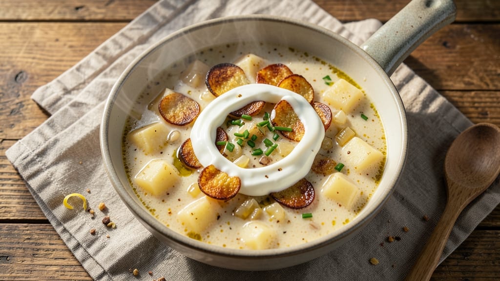 Baked Potato Soup Recipe Stove Top: Velvety Cream Cheese Base With Crispy Topping