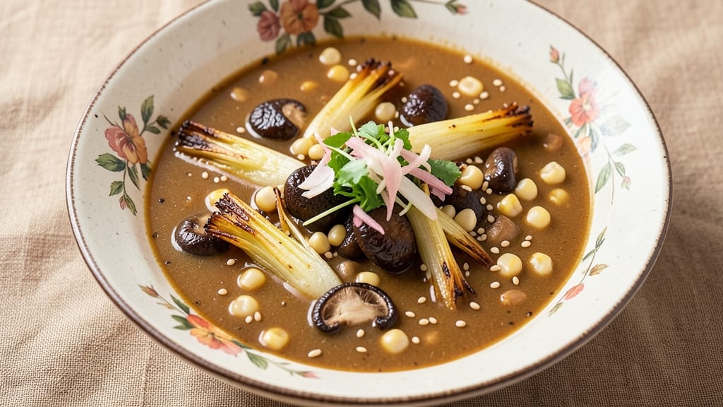 Benihana Soup Recipe Copycat: Crispy Celery Crowns Over Smoky Tomato Velout