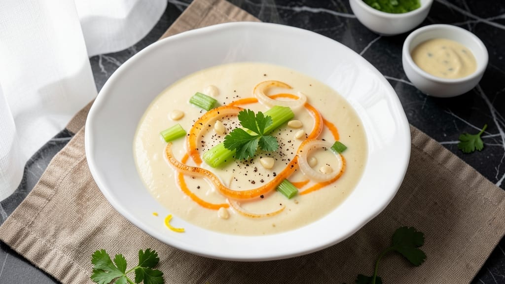 Basic Cream Soup Recipe: Velvety Smoothness With Crispy Celery Crowns