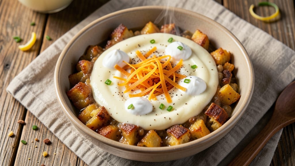Baked Potato Soup Recipe Using Frozen Hash Browns: Crispy Topping Magic in One Pot