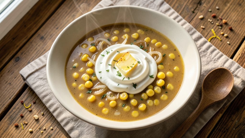 Best Corn Soup Recipe From Scratch: Sweet Creamy Velouté With Golden Crunch Topping