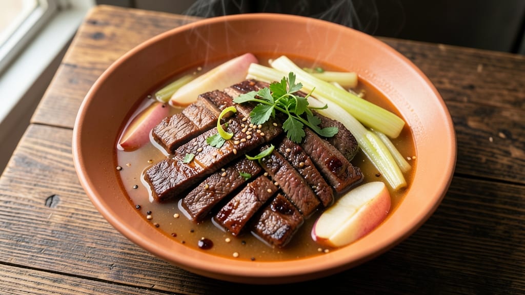 Beef Bulgogi Soup Recipe: Sweet-Savory Beef and Celery Crown Crunch