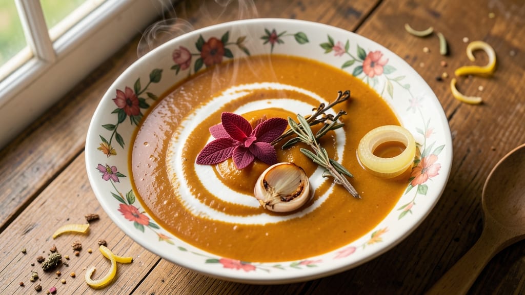 Amazing Pumpkin Soup Recipe: Spiced Velouté With Toasted Sage Swirl