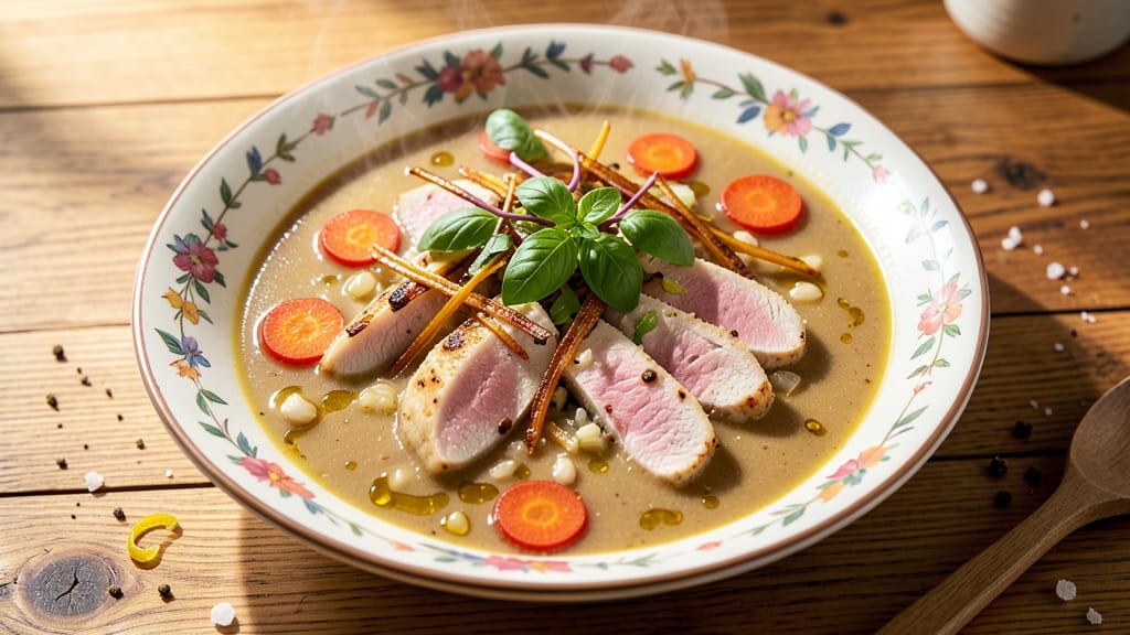 Basil Chicken Soup Recipe: Herby Freshness With Celery Crown Crisp