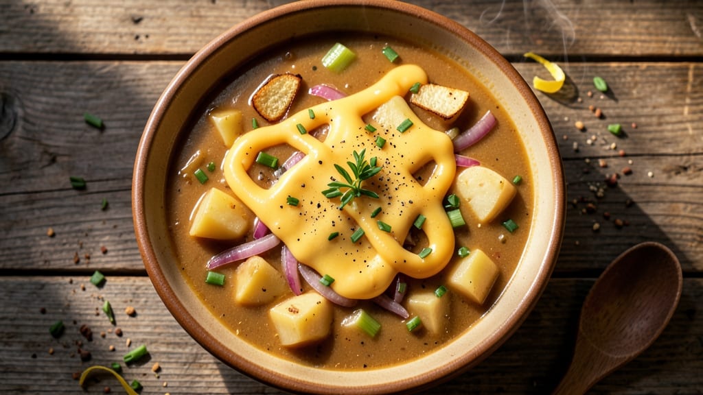 Baked Potato Soup Recipe With Velveeta Cheese: Melty Cheese Clouds Over Crispy Celery Crowns