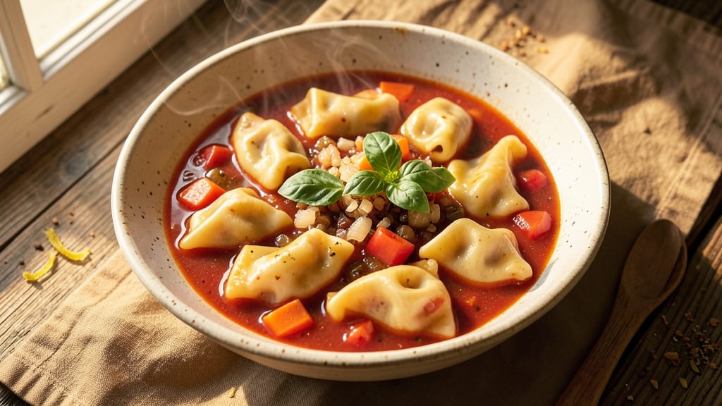 Aldi Tortellini Soup Recipe: Cheesy Pasta Pockets in Savory Tomato Broth