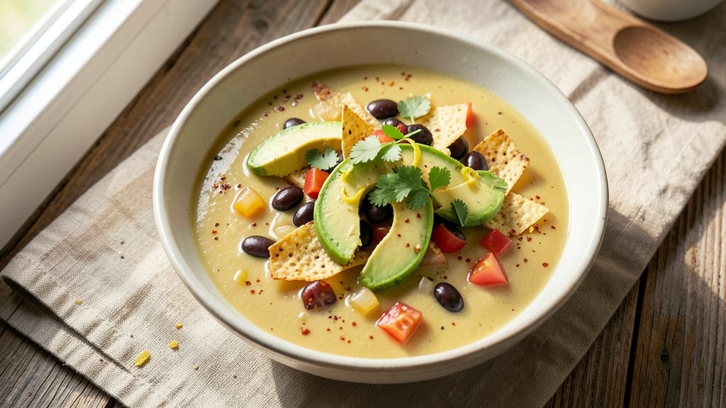 Avocado Tortilla Soup Recipe: Creamy Avocado and Crispy Tortilla Topping