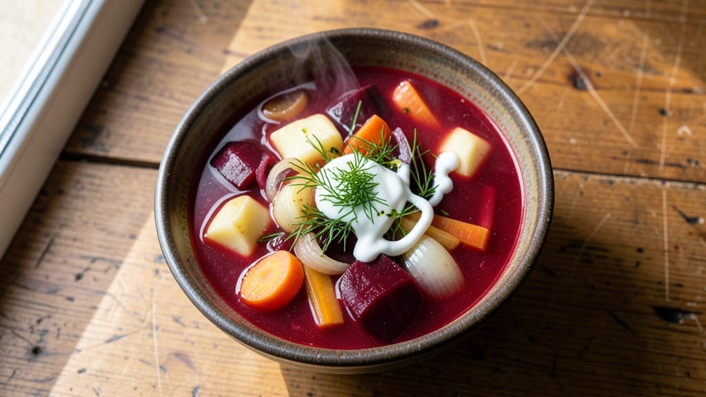 Authentic Russian Borscht Soup Recipe: Beetroot Depth and Celery Crown Crunch
