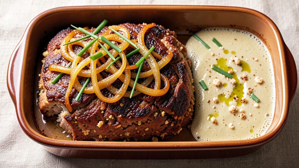 Beefy Onion Soup Meatloaf Recipe: Juicy Loaf With Caramelized Onion Topping