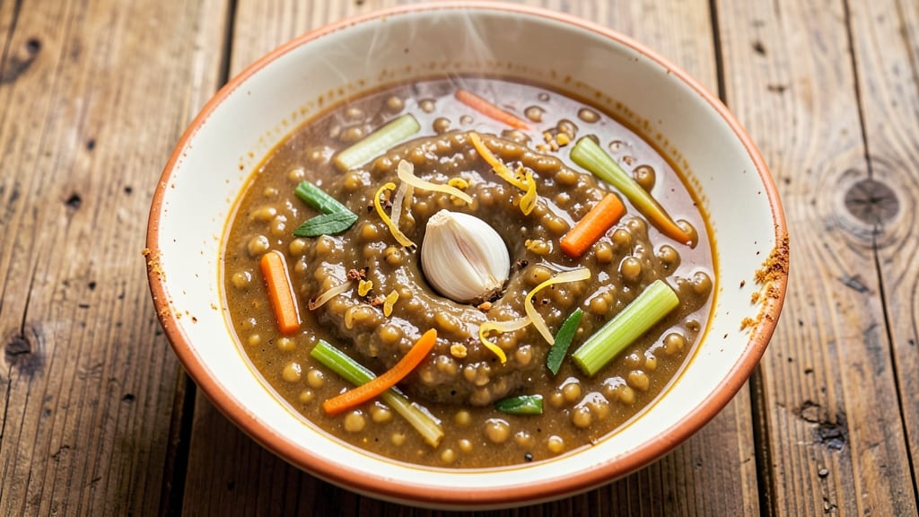 Split Pea Soup Recipe Kosher: Crispy Celery Crown Crunch Over Herbed Velout