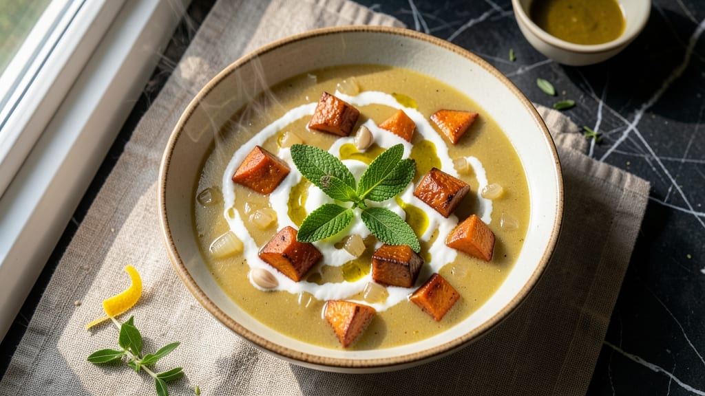 Autumnal Harvest Soup Recipe: Sweet Potato and Sage Simmered to Silky Perfection