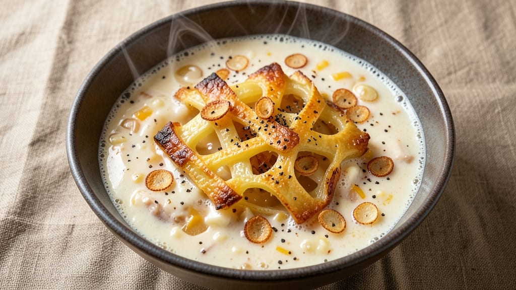 Granite City Beer Cheese Soup Recipe: Crispy Celery Crowns Over Smoky Lager Velout