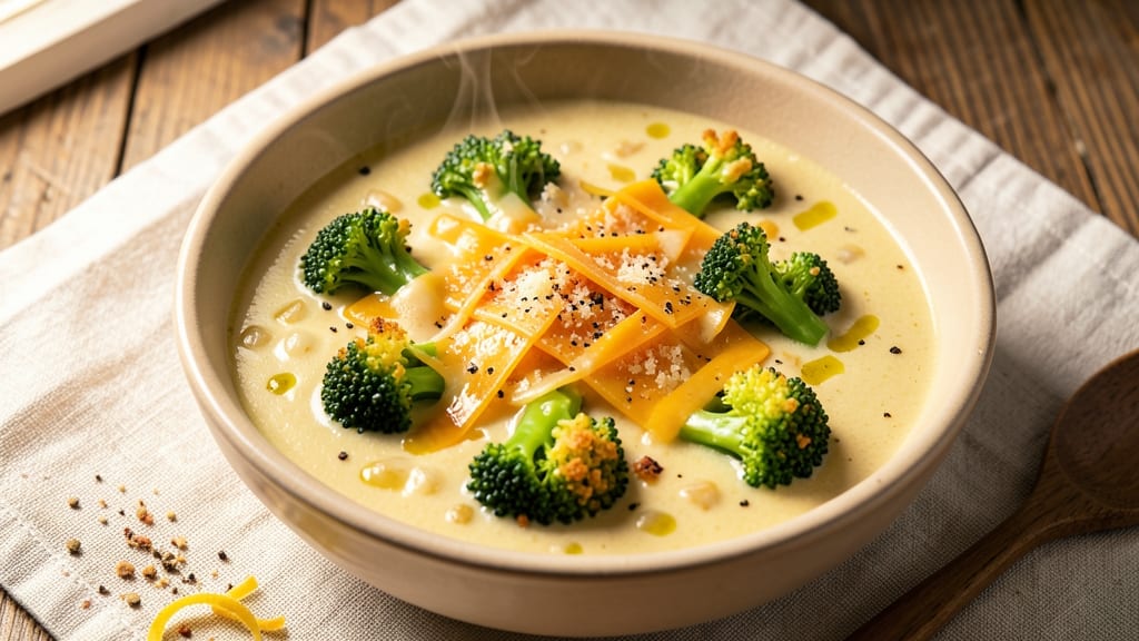 Applebee's Broccoli Cheese Soup Recipe: Crispy Celery Crowns on Creamy Parmesan Cloud