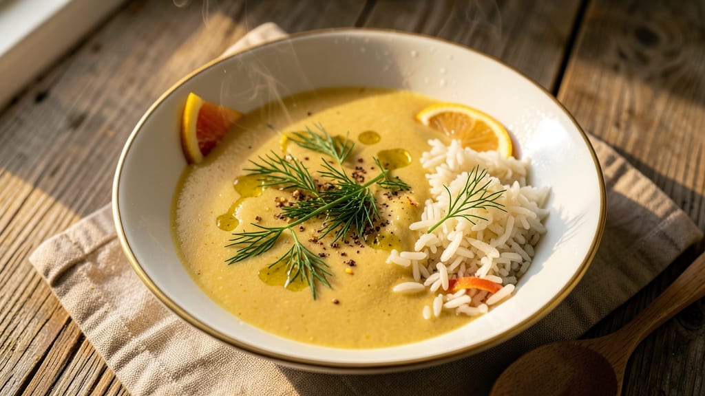 Avgolemono Soup Recipe with Rice: Lemon-Egg Creaminess Paired With Fluffy Grains