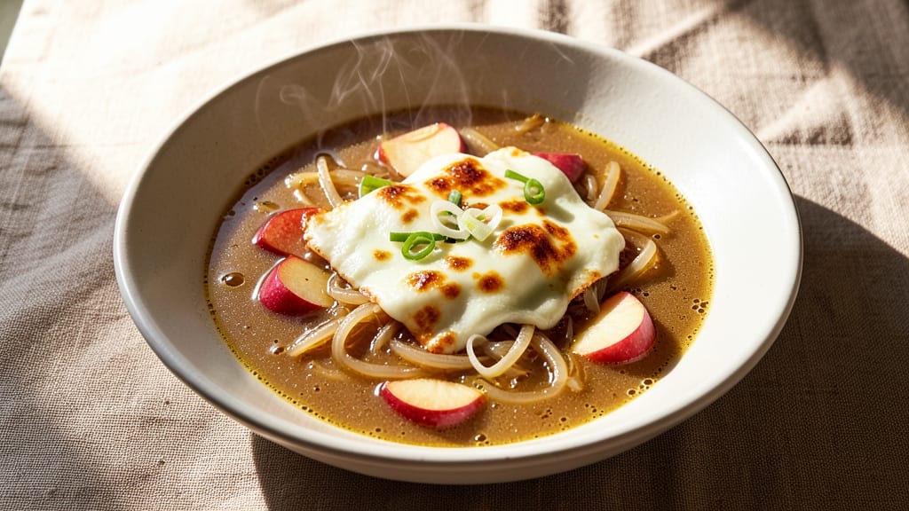 Apple Brie Soup Recipe: Caramelized Onion and Cheese Velouté Magic