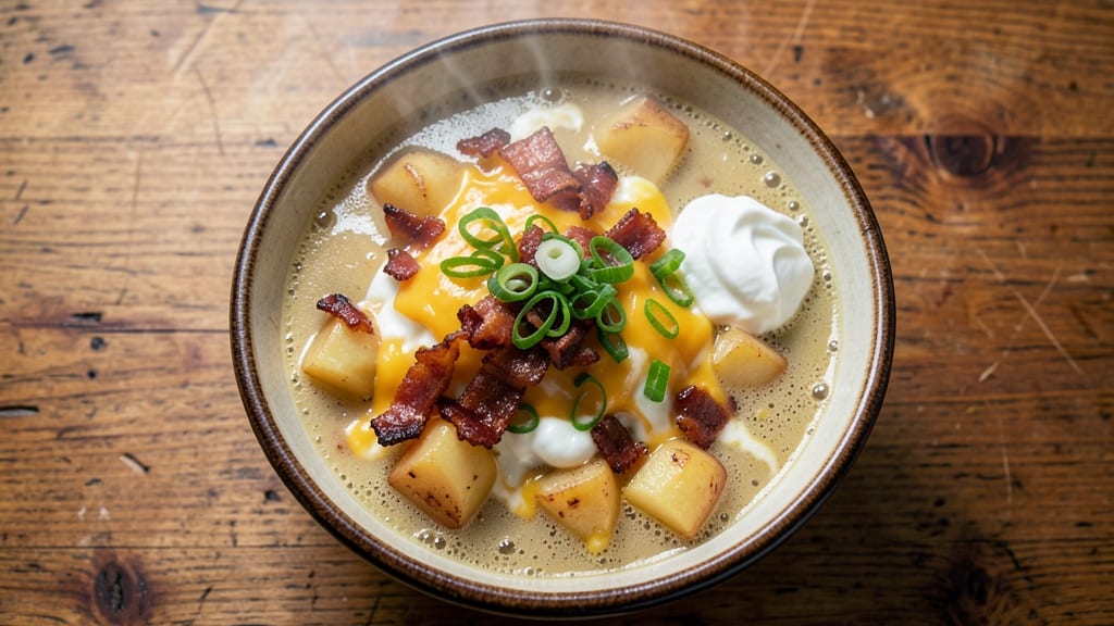 54th Street Baked Potato Soup Recipe: Velvety Cheese Swirl With Crispy Bacon Bits