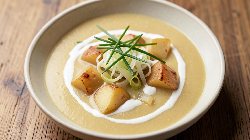 Best Leek and Potato Soup Recipe UK: Creamy Velouté With Crispy Herb Garnish
