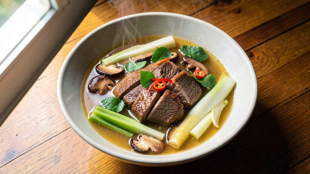 Beef Tom Yum Soup Recipe: Spicy-Lemongrass Broth With Tender Beef Bites