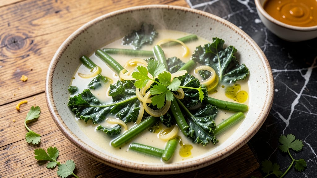 Azorean Green Beans and Kale Soup Recipe: Earthy Herb-Infused Broth With Crispy Garlic Topping