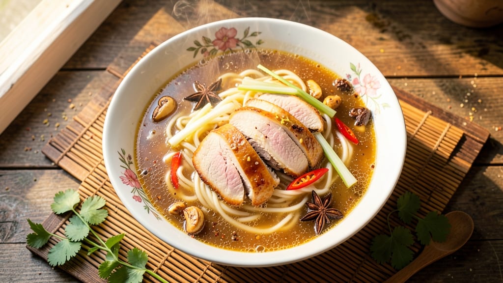 Asian Style Chicken Noodle Soup Recipe: Fragrant Ginger-Lemongrass Broth with Silky Rice Noodles