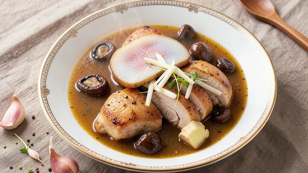 Abalone Ginseng Chicken Soup Recipe: Umami Bomb With Silky Broth and Crunchy Toppings