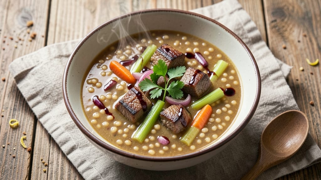 Martha Stewart's Beef Barley Soup Recipe: Slow-Simmered Depth With Celery Crown Crunch