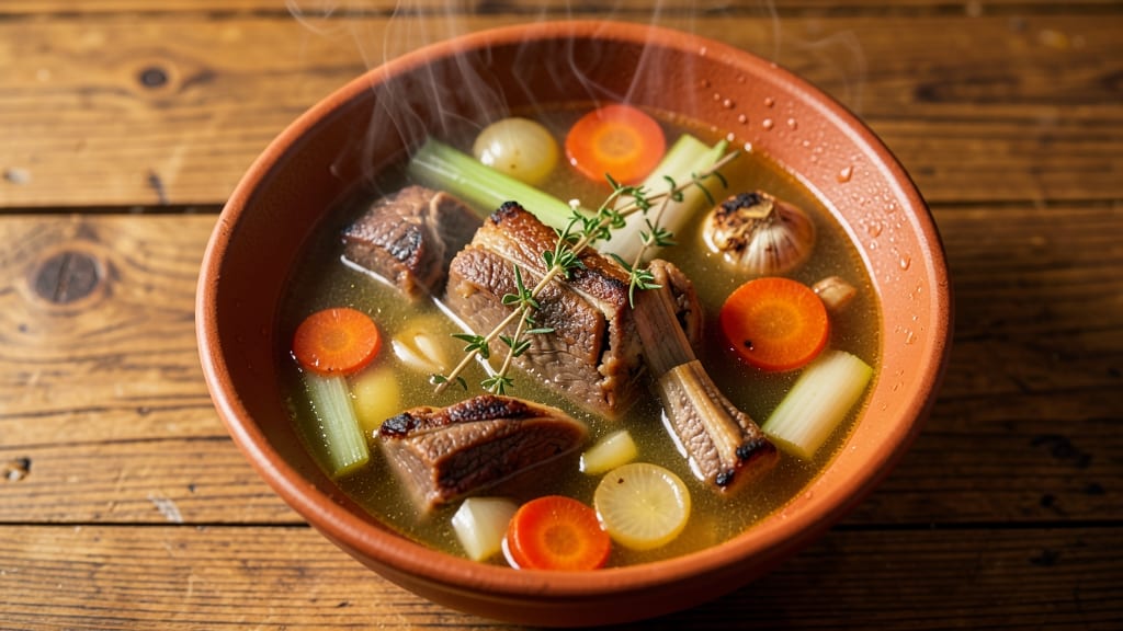Beef Tallow Soup Recipe: Rich Bone Broth with Celery Crown Crunch