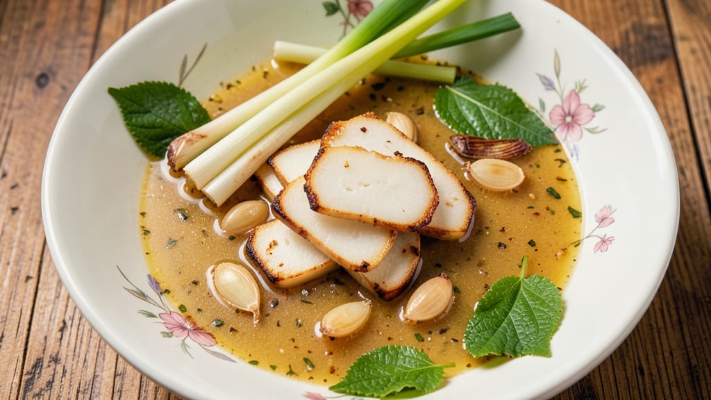 Bamboo Pith Soup Recipe: Silky Lemongrass-Galangal Velouté With Earthy Crunch