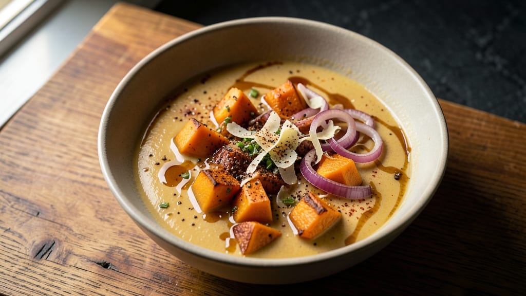 Asylum Restaurant Butternut Squash Soup Recipe: Smoky Maple Roast with Toasted Sage Garnish