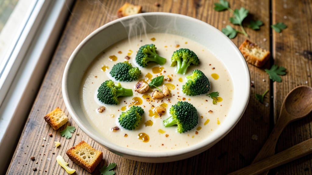 Barefoot Contessa Broccoli Soup Recipe: Roasted Broccoli Depth With Creamy Cheese Swirl